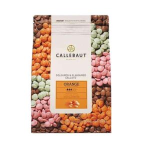 BARRY CALLEBAUT - Ciocolată albă cu aromă de portocală, dropsuri, cacao 29% - 2,5kg